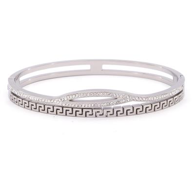 Çelik Kelepçe Bileklik Taşlı Desenli Model BLZ-337