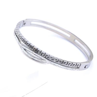 Çelik Kelepçe Bileklik Taşlı Desenli Model BLZ-337