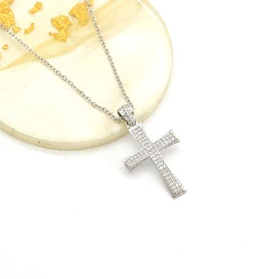 Çelik Kolye - Haç Kolye - Paslanmaz Çelik Kadın Kolye KLY-639