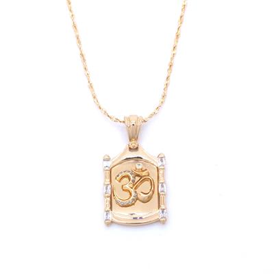 Çelik Kolye, Altın Kaplama Kare Uçlu Kolye  KLY-355