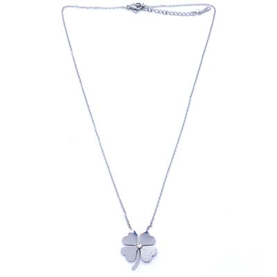 Çelik Kolye, Yonca Kolye, Paslanmaz Çelik Kadın Kolye KLY-352