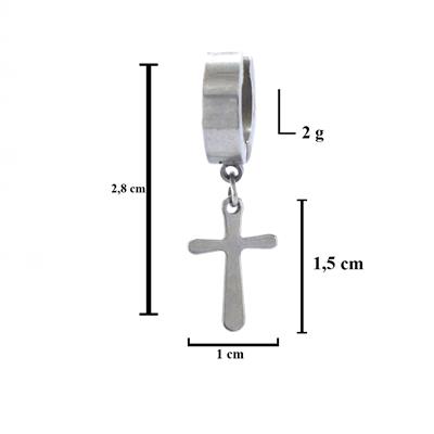 Çelik Sallatantılı Küpe Haç Modelli Halka Küpe UNK-660