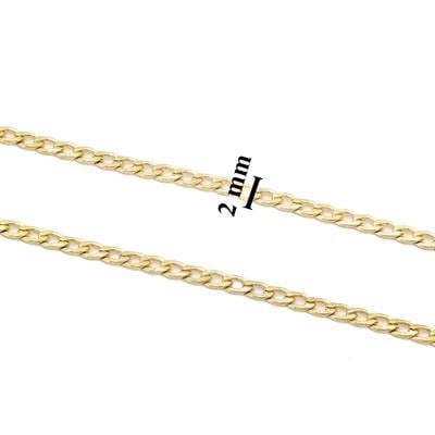 Çelik Zincir Altın Kaplama İnce Figaro Model 2 MM ZN-238