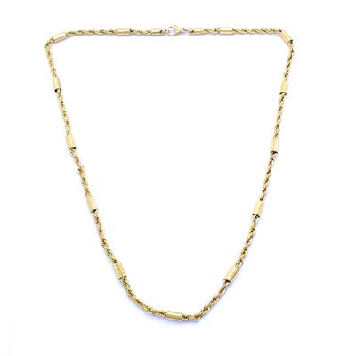 Çelik Zincir Altın Kaplama İşlemeli Kalın Burgu Model - ZN-224