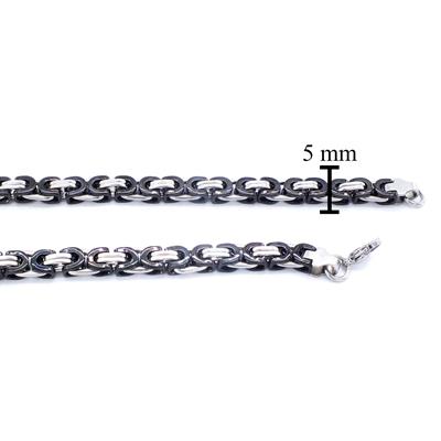 Çelik Zincir Siyah Detaylı Kral Model - ZN-269