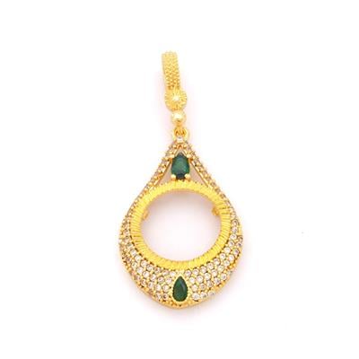 Çeyrek Altın Çerçeveli Kolye Ucu Altın Kaplama-TGR-650