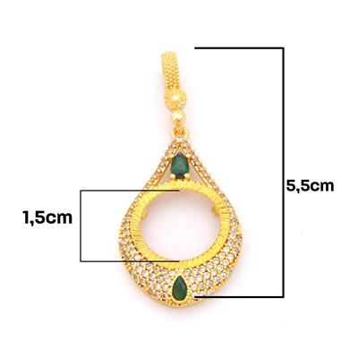 Çeyrek Altın Çerçeveli Kolye Ucu Altın Kaplama-TGR-650