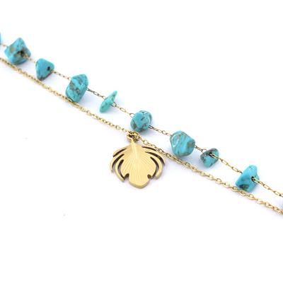 Doğal Taşlı Yaprak Model Halhal HAL-184