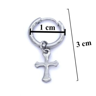 Erkek Çelik Küpe Haç ModelUNK-479