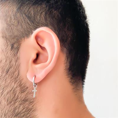 Erkek Çelik Küpe Haç ModelUNK-479