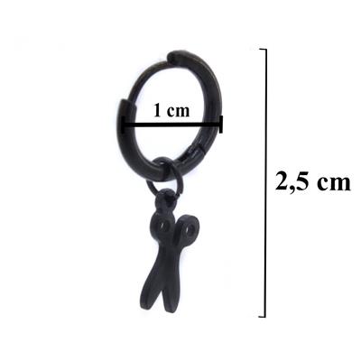 Erkek Çelik Küpe Siyah Makas Model UNK-488