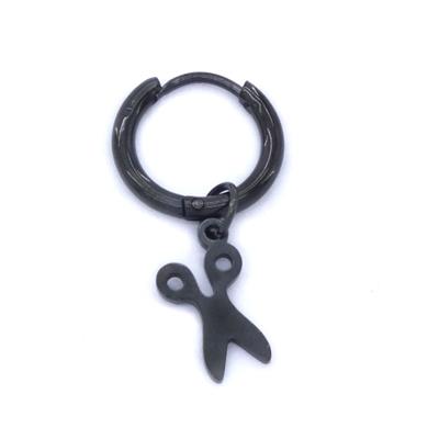 Erkek Çelik Küpe Siyah Makas Model UNK-488