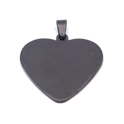 FerizZ 316L Çelik Siyah Kalpli Kolye Ucu TGR-553