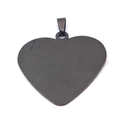 FerizZ 316L Çelik Siyah Kalpli Kolye Ucu TGR-551