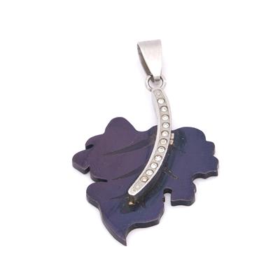 FerizZ 316L Çelik Zirkon Taşlı Yaprak Kolye Ucu TGR-574