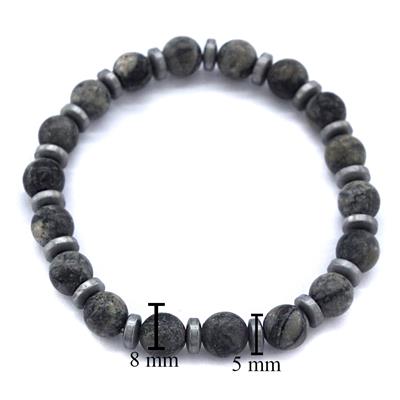 Gri Jasper Doğal Taş Erkek Bilekliği EBLK-485