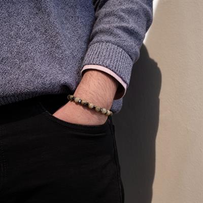 Hematit Ve Labradorit Doğal Taş Erkek Bileklik EBLK-488