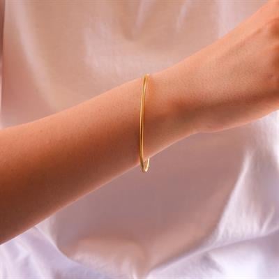 İmitason Ajda Bilezik Çizgili Model Altın Kaplama Çelik BLZ-3048