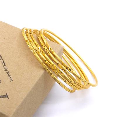 İmitasyon Ajda Bilezik Desenli Model Altın Kaplama  - 5 Adet BSET-122