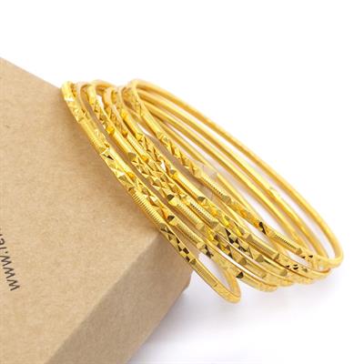 İmitasyon Ajda Bilezik Desenli Model Altın Kaplama  - 6 Adet BSET-123