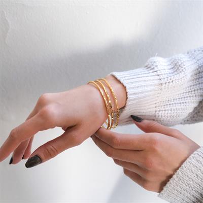 İmitasyon Ajda Bilezik Desenli Model Altın Kaplama - 3 Adet BSET-120