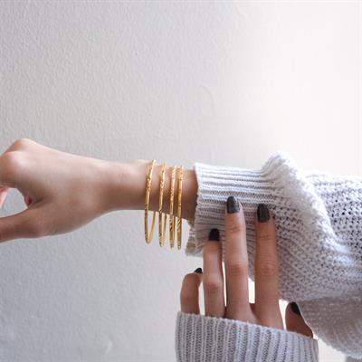 İmitasyon Ajda Bilezik Desenli Model Altın Kaplama  - 4 Adet BSET-121