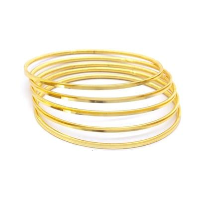 İmitasyon Ajda Bilezik Düz Model Altın Kaplama - 5 adet BSET-118