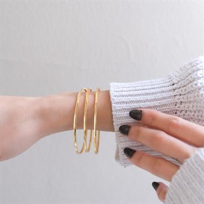 İmitasyon Ajda Bilezik Düz Model Altın Kaplama  - 3 adet BSET-116