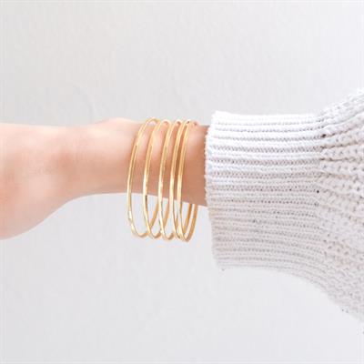 İmitasyon Ajda Bilezik Düz Model Altın Kaplama - 5 adet BSET-118