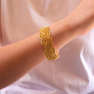 İmitasyon Altın Kaplama Merdiven Model Bilezik 15mm Kalınlıkta BLZ-3024