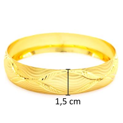 İmitasyon Bilezik Altın Kaplama 1.5 cm Dalgalı Model BLZ-3091