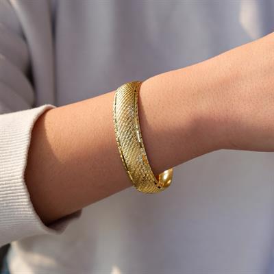 İmitasyon Bilezik Altın Kaplama 1.5 cm Noktalı Model BLZ-3087