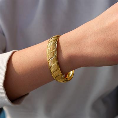 İmitasyon Bilezik Altın Kaplama 1.5 cm Rüzgar Model BLZ-3081