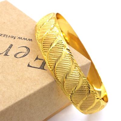 İmitasyon Bilezik Altın Kaplama 1.5 cm Rüzgar Model BLZ-3081