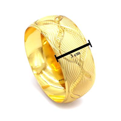 İmitasyon Bilezik Altın Kaplama Dalgalı Model 3 cm BLZ-3084