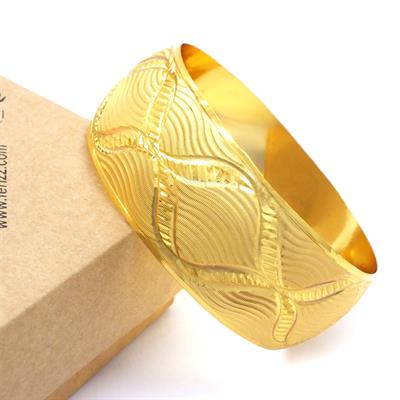 İmitasyon Bilezik Altın Kaplama Dalgalı Model 3 cm BLZ-3084