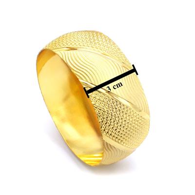 İmitasyon Bilezik Altın Kaplama Noktalı Dalgalı Model  3 cm BLZ-3082