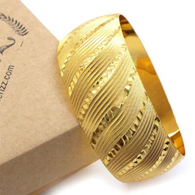 İmitasyon Bilezik Altın Kaplama Rüzgar Model  3 cm BLZ-3083