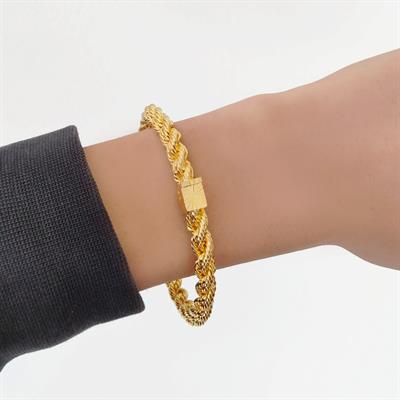 İmitasyon Burma Bilezik Altın Kaplama Kilitli Erzurum Burması BLK-152