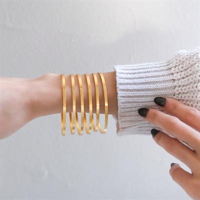 İmitasyon Kibrit Çöpü Altın Kaplama Bilezik Çelik - 6 Adet BSET-115