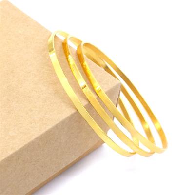 İmitasyon Kibrit Çöpü Altın Kaplama Bilezik Çelik  - 3 Adet BSET-112