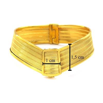 İmitasyon Trabzon Hasırı Altın Kaplama 4 Sıra Kelepçe BLZ-597