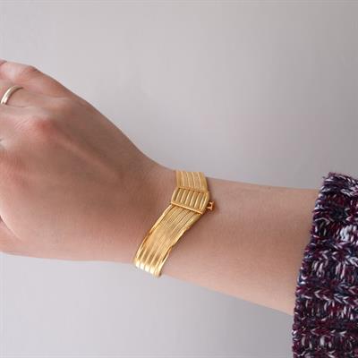 İmitasyon Trabzon Hasırı Altın Kaplama 4 Sıra Kelepçe BLZ-597