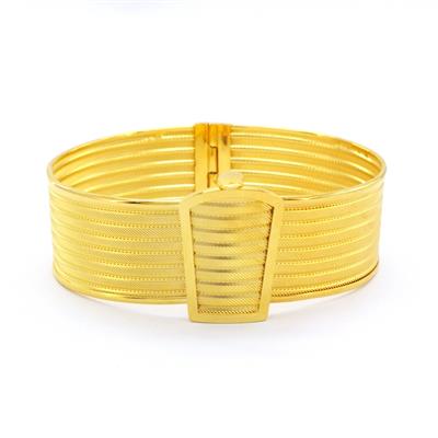 İmitasyon Trabzon Hasırı Altın Kaplama Düz Trabzon Kelepçe BLZ-379