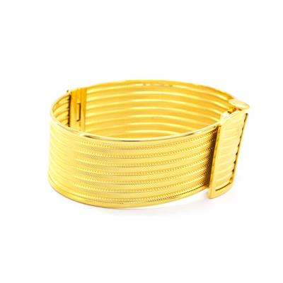 İmitasyon Trabzon Hasırı Altın Kaplama Düz Trabzon Kelepçe BLZ-379