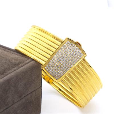 İmitasyon Trabzon Hasırı Altın Kaplama Sıra Taşlı Kelepçe BLZ-381