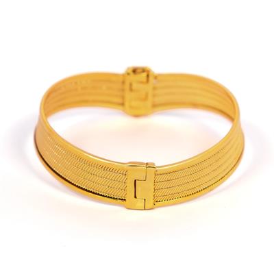 İmitasyon Trabzon Hasırı Altın Kaplama Zirkon Taşlı 4 Sıra Kelepçe BLZ-598