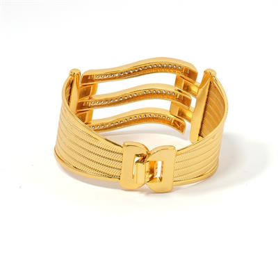 Kaburga Bilezik 22 Ayar Altın Kaplama 3 Sıra Dalgalı Kelepçe KB-104