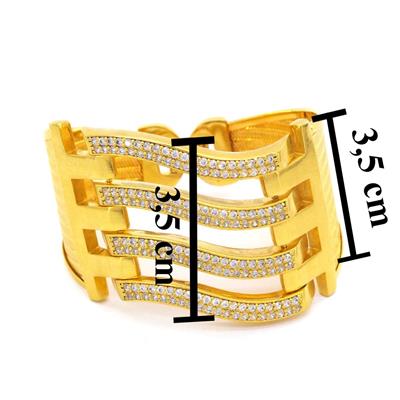 Kaburga Bilezik 22 Ayar Altın Kaplama 4 Sıra Kelepçe KB-124