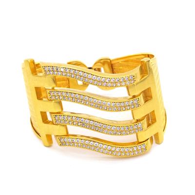 Kaburga Bilezik 22 Ayar Altın Kaplama 4 Sıra Kelepçe KB-124